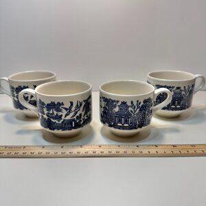 Churchill Blue Willow Tea Cups
